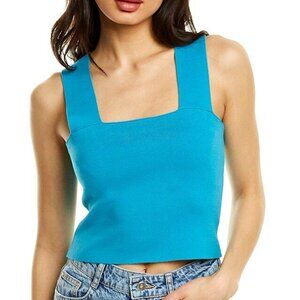 525 Wide Strap Square Neck Tank- XS in Blue